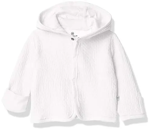 HonestBaby unisex-baby Matelasse Snap-front Hoodie 100% Organic Cotton Infant Baby Boys, Girls 