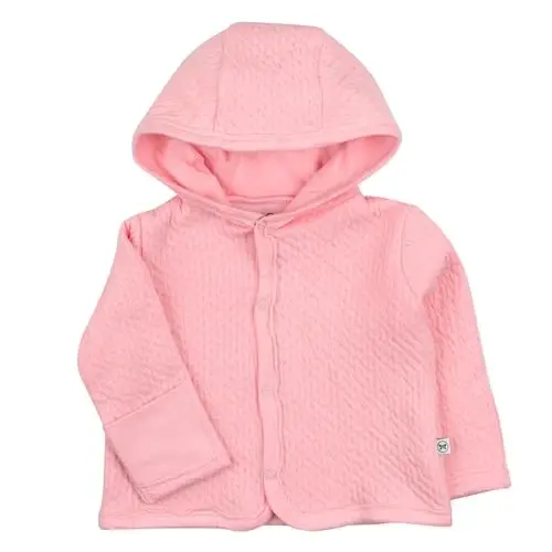 HonestBaby unisex-baby Matelasse Snap-front Hoodie 100% Organic Cotton Infant Baby Boys, Girls - 1