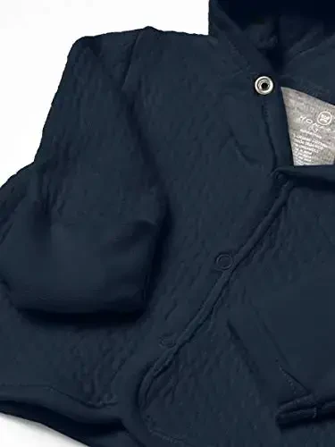 HonestBaby unisex-baby Matelasse Snap-front Hoodie 100% Organic Cotton Infant Baby Boys, Girls - 3