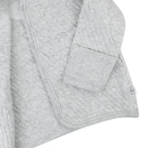 HonestBaby unisex-baby Matelasse Snap-front Hoodie 100% Organic Cotton Infant Baby Boys, Girls - HONESTBABY (1)