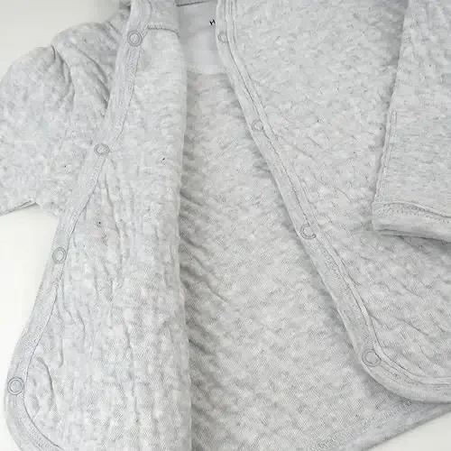 HonestBaby unisex-baby Matelasse Snap-front Hoodie 100% Organic Cotton Infant Baby Boys, Girls - 3