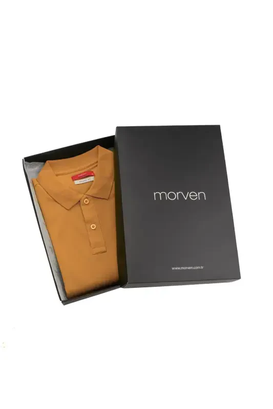 Honey Basic Plain %100 Cotton Relaxed Fit Short Sleeve GIFT BOXED Polo Collar Men's T-Shirt - 1