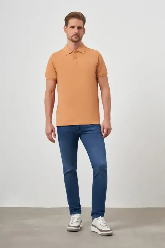 Honey Basic Plain %100 Cotton Relaxed Fit Short Sleeve GIFT BOXED Polo Collar Men's T-Shirt - 4