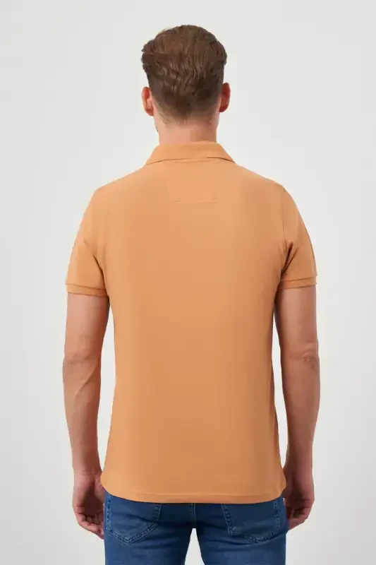 Honey Basic Plain %100 Cotton Relaxed Fit Short Sleeve GIFT BOXED Polo Collar Men's T-Shirt - 5