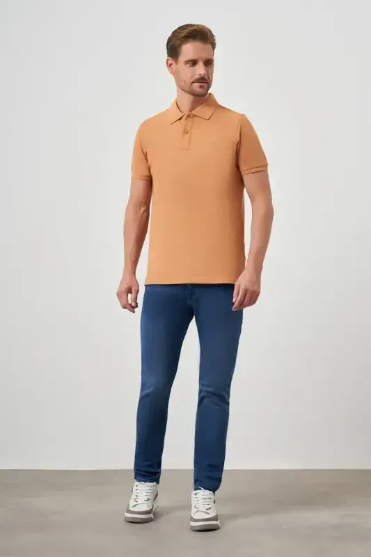 Honey Basic Plain %100 Cotton Relaxed Fit Short Sleeve GIFT BOXED Polo Collar Men's T-Shirt - 6
