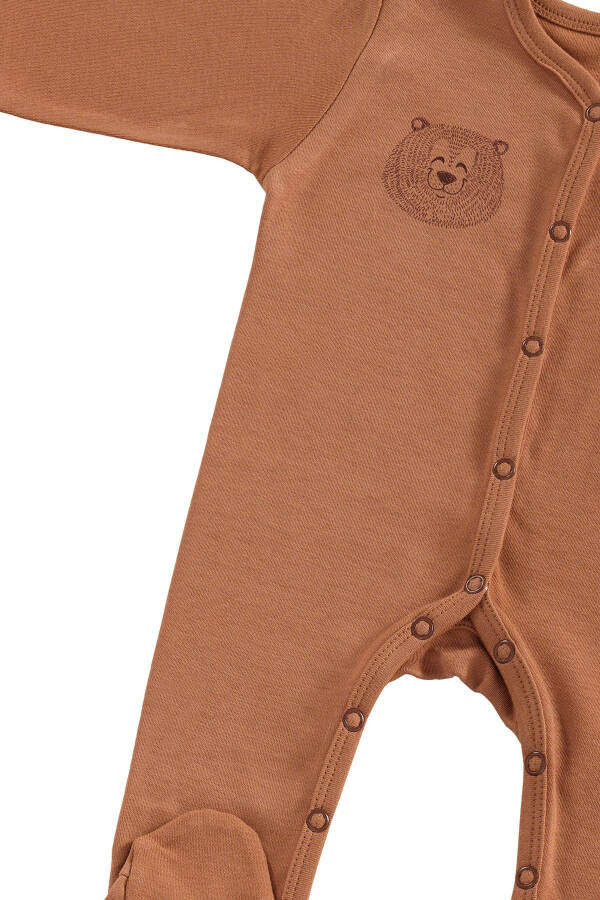 Honey Bear Unisex 3 Parça Hastane Çıkışı Takımı Organik Pamuk Yenidoğan Set-Kiremit - 2