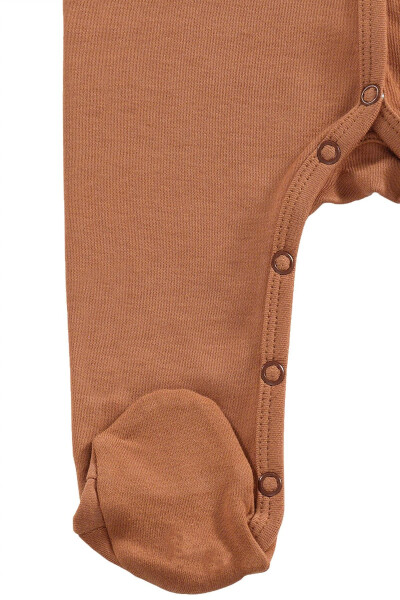 Honey Bear Unisex 3 Parça Hastane Çıkışı Takımı Organik Pamuk Yenidoğan Set-Kiremit - 5