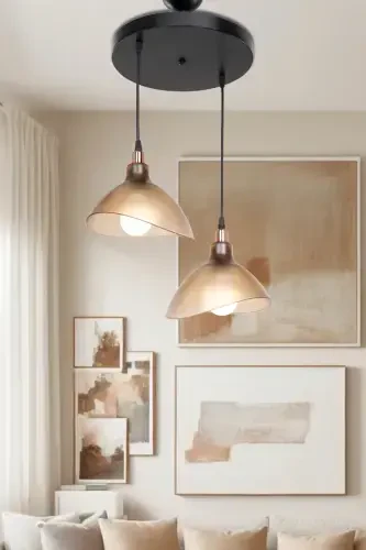 Honey Color Pendant Chandelier Bedroom Living Room Kitchen Corridor Lamp-Honey - 1