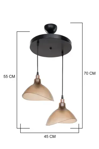 Honey Color Pendant Chandelier Bedroom Living Room Kitchen Corridor Lamp-Honey - 4