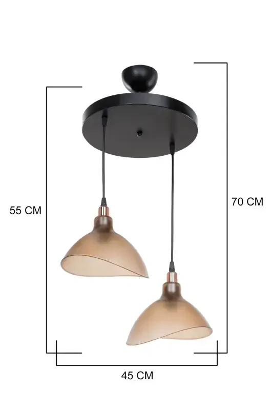 Honey Color Pendant Chandelier Bedroom Living Room Kitchen Corridor Lamp-Honey - 4