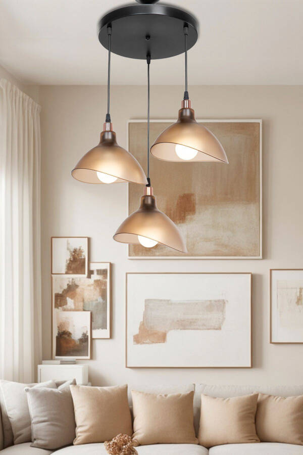 Honey-Colored Pendant Chandelier Bedroom Living Room Kitchen Corridor Lamp - 1