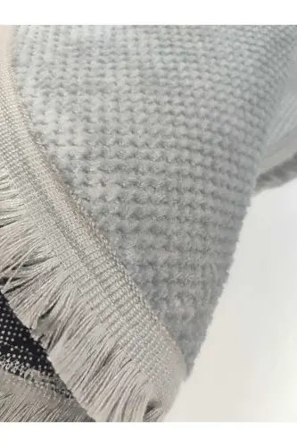 Honeycomb Textured Grey Color Non-Slip Base Round Fringed Living Room Kitchen Hallway Corridor Rug - HONEYCOMB-GREY-ROUND-FRINGED - 7