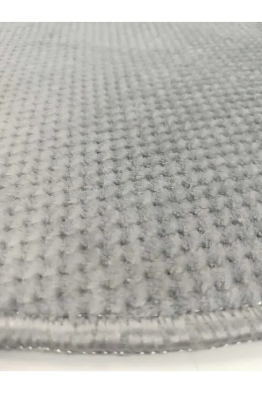 Honeycomb Textured Grey Non-Slip Base Round Living Room Kitchen Hallway Rug - HONEYCOMB-GREY-ROUND-FRINGELESS - 5