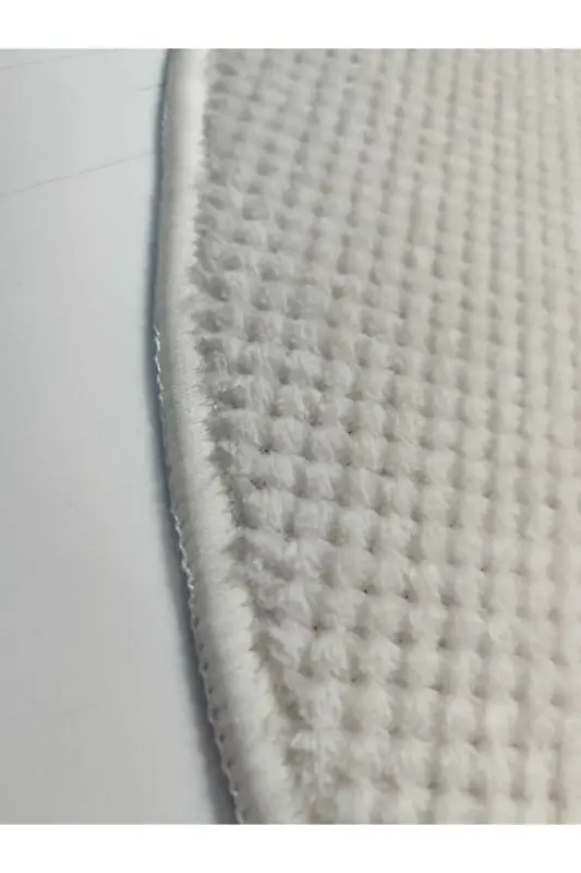 Honeycomb Textured Light Mink Oval Non-Slip Base Living Room Kitchen Hallway Rug - PETEK-VİZON-OVAL-SAÇAKSIZ - 5