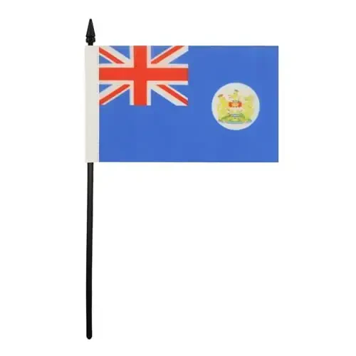 Hong Kong Old Table Flag 4'' x 6'' - Former Hong Konger Desk Flag 15 x 10 cm. - Black plastic stick and base - AZ FLAG - AZ FLAG
