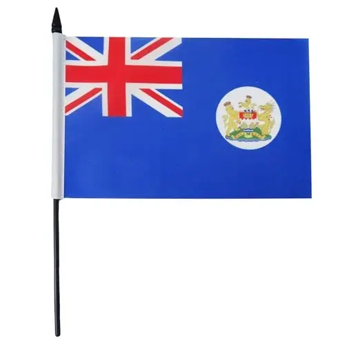 Hong Kong Old Table Flag 5'' x 8'' - Former Hong Konger Desk Flag 21 x 14 cm. - Black plastic stick and base - AZ FLAG - AZ FLAG (1)