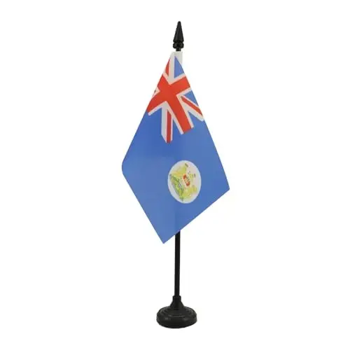 Hong Kong Eski Stol Bayrog'i 4'' x 6'' - Sobiq Hong Konglik Stol Bayrog'i 15 x 10 sm. - Qora plastik tayoq va asos - AZ FLAG - 2