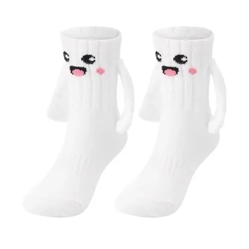 Honganda Funny Kids Baby Unisex Magnetic Holding Hand Socks - Toddler Silly Socks with Smile Design, Children 1-10 Years - 2