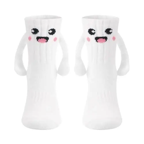 Honganda Funny Kids Baby Unisex Magnetic Holding Hand Socks - Toddler Silly Socks with Smile Design, Children 1-10 Years - 4