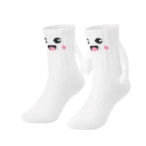 Honganda Funny Kids Baby Unisex Magnetic Holding Hand Socks - Toddler Silly Socks with Smile Design, Children 1-10 Years - 6