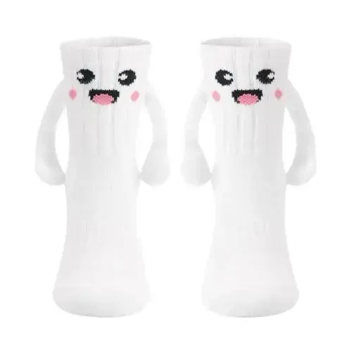 Honganda Funny Kids Baby Unisex Magnetic Holding Hand Socks - Toddler Silly Socks with Smile Design, Children 1-10 Years - 4