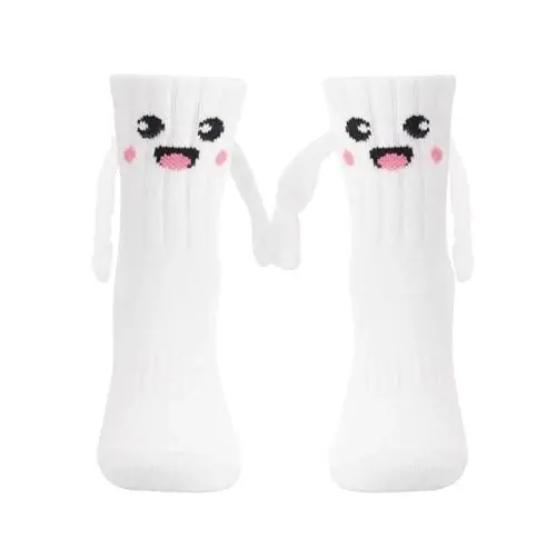 Honganda Funny Kids Baby Unisex Magnetic Holding Hand Socks - Toddler Silly Socks with Smile Design, Children 1-10 Years - MODAZONE