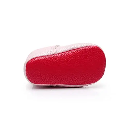 HONGTEYA Baby Girls Ballet Dress Shoes - Mary Jane Soft Sole Sidebow Toddler Moccasins - 4