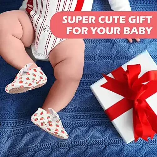 HONGTEYA Baby Moccasins with Rubber Sole&Soft Sole - Flower Print PU Leather Tassel Bow Girls Ballet Dress Shoes for Toddler - 4