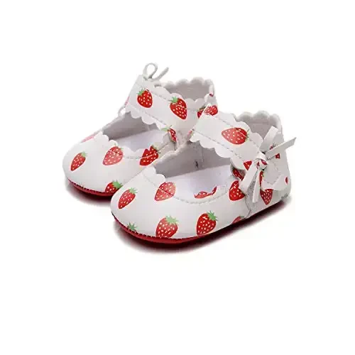 HONGTEYA Baby Girls Ballet Dress Shoes - Mary Jane Soft Sole Sidebow Toddler Moccasins - 2