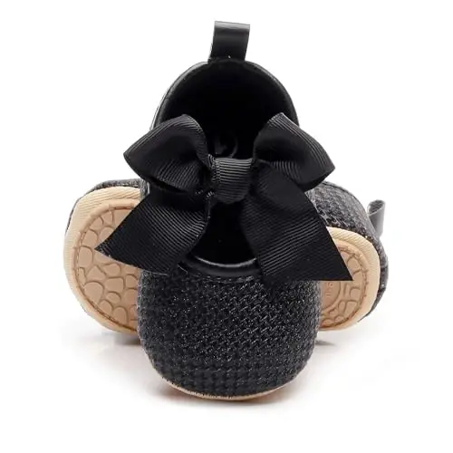 HONGTEYA Infant Baby Girls Mary Jane Flats Non Slip for Toddler First Walkers Soft Sole PU Leather Crib Shoes Sneaker Wedding Party Christmas Princess Dress Shoes Baby Moccasins Girls - 1