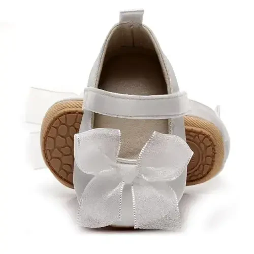 HONGTEYA Infant Baby Girls Mary Jane Flats Non Slip for Toddler First Walkers Soft Sole PU Leather Crib Shoes Sneaker Wedding Party Christmas Princess Dress Shoes Baby Moccasins Girls - HONGTEYA (1)