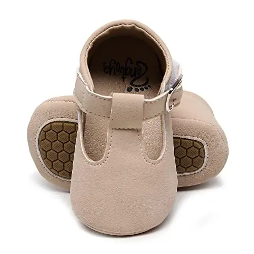 HONGTEYA Infant Baby Girls Mary Jane Flats Non Slip for Toddler First Walkers Soft Sole PU Leather Crib Shoes Sneaker Wedding Party Christmas Princess Dress Shoes Baby Moccasins Girls - 2