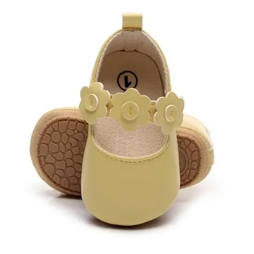 HONGTEYA Infant Baby Girls Mary Jane Flats Non Slip for Toddler First Walkers Soft Sole PU Leather Crib Shoes Sneaker Wedding Party Christmas Princess Dress Shoes Baby Moccasins Girls - 2
