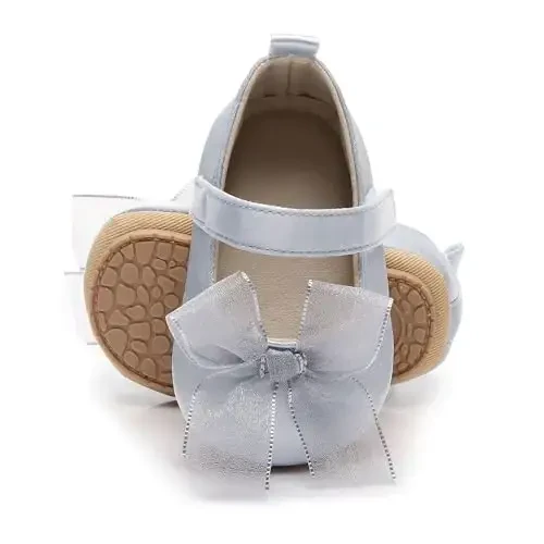 HONGTEYA Infant Baby Girls Mary Jane Flats Non Slip for Toddler First Walkers Soft Sole PU Leather Crib Shoes Sneaker Wedding Party Christmas Princess Dress Shoes Baby Moccasins Girls - 2