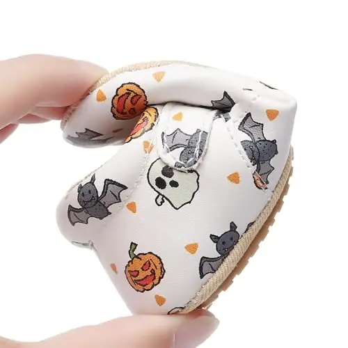 HONGTEYA Infant Baby Girls Mary Jane Flats Non Slip for Toddler First Walkers Soft Sole PU Leather Crib Shoes Sneaker Wedding Party Christmas Princess Dress Shoes Baby Moccasins Girls - 5