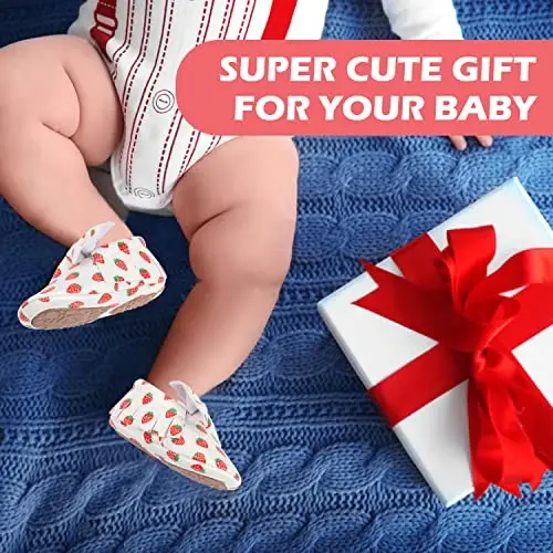 HONGTEYA Baby Moccasins with Rubber Sole&Soft Sole - Flower Print PU Leather Tassel Bow Girls Ballet Dress Shoes for Toddler - 4