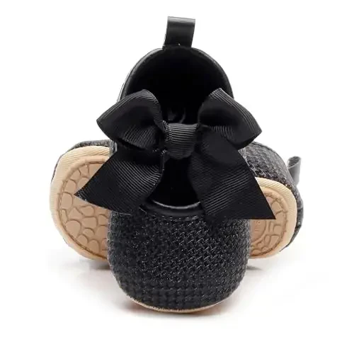 HONGTEYA Infant Baby Girls Mary Jane Flats Non Slip for Toddler First Walkers Soft Sole PU Leather Crib Shoes Sneaker Wedding Party Christmas Princess Dress Shoes Baby Moccasins Girls - HONGTEYA