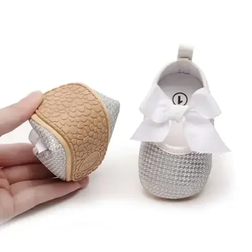 HONGTEYA Infant Baby Girls Mary Jane Flats Non Slip for Toddler First Walkers Soft Sole PU Leather Crib Shoes Sneaker Wedding Party Christmas Princess Dress Shoes Baby Moccasins Girls - 3