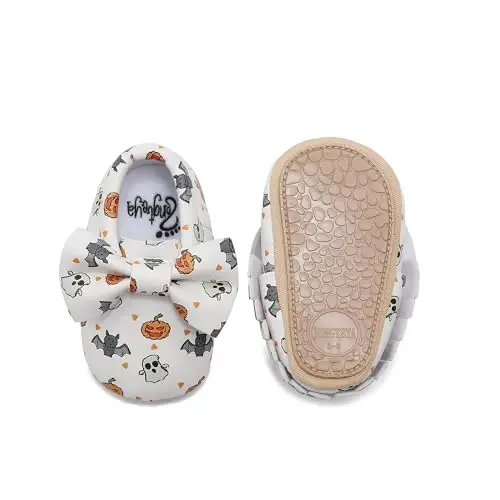 HONGTEYA Infant Baby Girls Mary Jane Flats Non Slip for Toddler First Walkers Soft Sole PU Leather Crib Shoes Sneaker Wedding Party Christmas Princess Dress Shoes Baby Moccasins Girls - 3