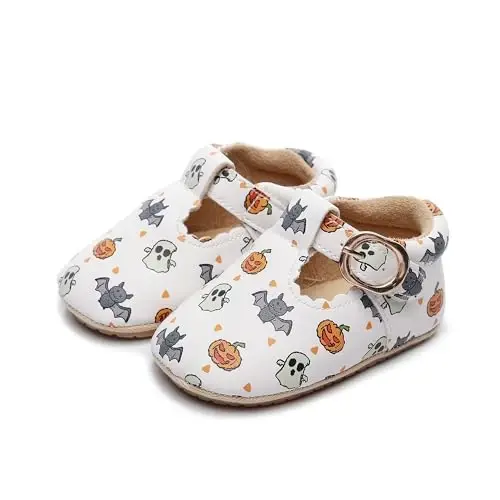 HONGTEYA Infant Baby Girls Mary Jane Flats Yurishni endi boshlagan qizaloqlar uchun sirpanmaydigan, yumshoq taglikli PU charm beshik poyabzali Sneaker To'y bazmi Rojdestvo malika ko'ylagi poyabzali chaqaloq mokasinlari qizlar - 2