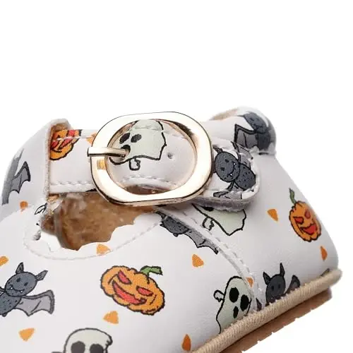 HONGTEYA Infant Baby Girls Mary Jane Flats Yurishni endi boshlagan qizaloqlar uchun sirpanmaydigan, yumshoq taglikli PU charm beshik poyabzali Sneaker To'y bazmi Rojdestvo malika ko'ylagi poyabzali chaqaloq mokasinlari qizlar - 4