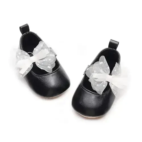 HONGTEYA Infant Baby Girls Mary Jane Flats Yürümeye başlayan çocuklar için Kaymaz Yumuşak Tabanlı PU Deri Beşik Ayakkabıları Sneaker Düğün Partisi Noel Prenses Elbise Ayakkabıları Bebek Mokasenleri Kızlar uchun - MODAZONE