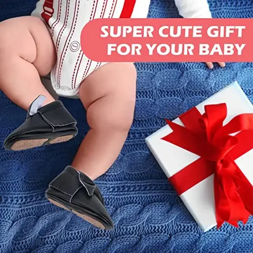 HONGTEYA Baby Moccasins with Rubber Sole&Soft Sole - Flower Print PU Leather Tassel Bow Girls Ballet Dress Shoes for Toddler - 4