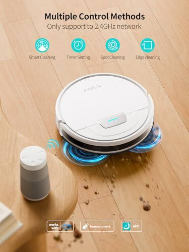 HONITURE Robot Vacuum and Mop Combo, 4000pa Strong Suction, G20 Robot Vacuum Cleaner with Self-Charging, 150Mins Max, App&Remote&Voice Control, Super-Slim, Ideal for Pet Hair - 4