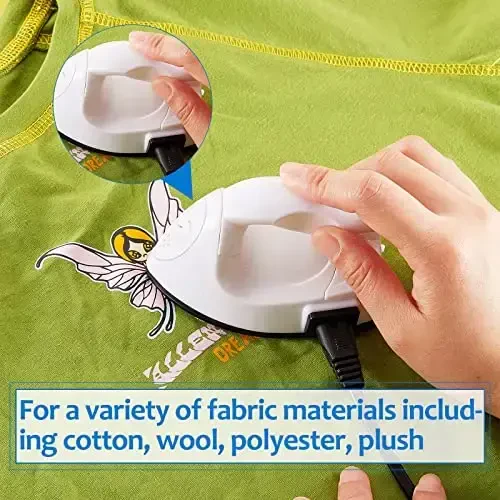 Honoson Mini Craft Iron Mini Heat Press Small Iron 3.93 x 2.36 x 2.76 in Portable Handy Tiny Flatiron with Charging Base Accessory for Fuse Bead Patch DIY Heat Transfer Vinyl(White) - 6