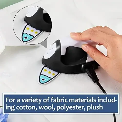 Honoson Mini Craft Iron Mini Heat Press Small Iron 3.93 x 2.36 x 2.76 in Portable Handy Tiny Flatiron with Charging Base Accessory for Fuse Bead Patch DIY Heat Transfer Vinyl(Black) - 6