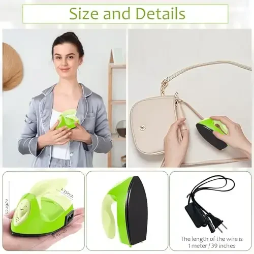 Honoson Mini Craft Iron Mini Issiq Press Kichik Dazmol 3.93 x 2.36 x 2.76 in Portativ Qo'l Dazmol Fuse Bead Patch DIY Issiqlik Uzatish Vinil (Yashil Seriya) uchun Zaryadlash Bazasi Aksessuari bilan - HONOSON (1)