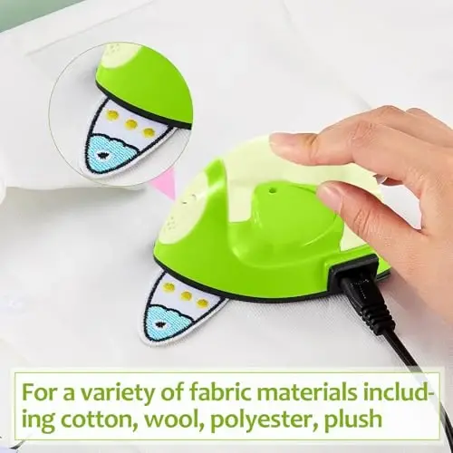 Honoson Mini Craft Iron Mini Issiq Press Kichik Dazmol 3.93 x 2.36 x 2.76 in Portativ Qo'l Dazmol Fuse Bead Patch DIY Issiqlik Uzatish Vinil (Yashil Seriya) uchun Zaryadlash Bazasi Aksessuari bilan - 6