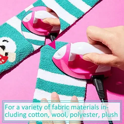 Honoson Mini Craft Iron Mini Issiq Press Kichkina Dazmol 3.93 x 2.36 x 2.76 dyuym Portativ Qo'lda Kichkina Dazmol Zaryadlash Bazasi Aksessuari bilan Fuse Bead Patch DIY Issiqlik O'tkazuvchi Vinil (Pushti) - 6