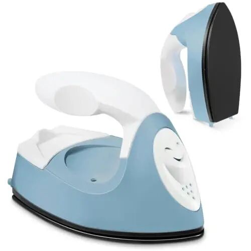 Honoson Mini Craft Iron with Charging Base Tiny, Dusty Blue | Portable Press for Fuse Bead Patch Vinyl Crafts, Compact Flatiron 3.93x2.36x2.76 Size, Perfect for DIY Heat Transfer Projects - 1